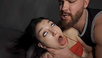 Skinny Brunette Experiences Multiple Orgasms During Intense Doggystyle Pounding