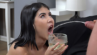 A Dark-Haired Babe Eagerly Swallows Urine As A Part Of Her Submissive Roleplay