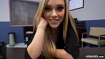 Kali Roses, The Stunning Secretary With Natural Tits And Long Blonde Hair, Eagerly Applies For Her Boss'S Intimate Services