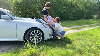 Public Sex: Young Couple Engages In Outdoor Intercourse